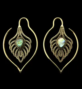 12G Willow Abalone Brass Ear Weights