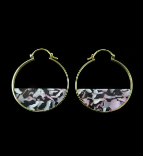 14G Half Moon Pink Freckle Acetate Disk Hangers