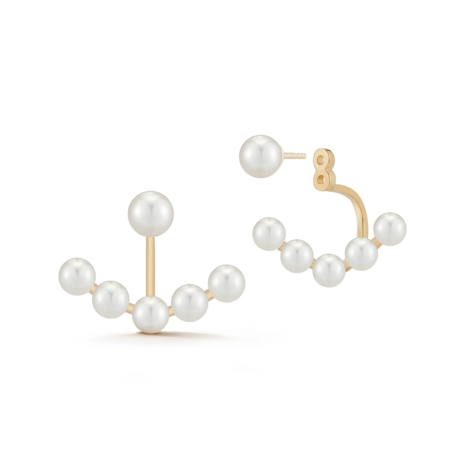 14kt Floating Pearl Jacket Earring