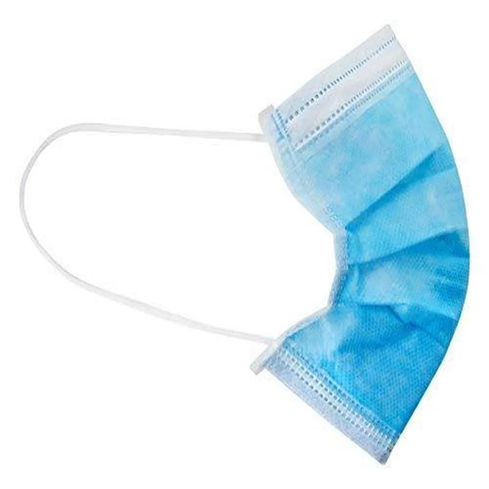 50 Pcs Non-Woven Face Mask Blue Disposable 3 Ply