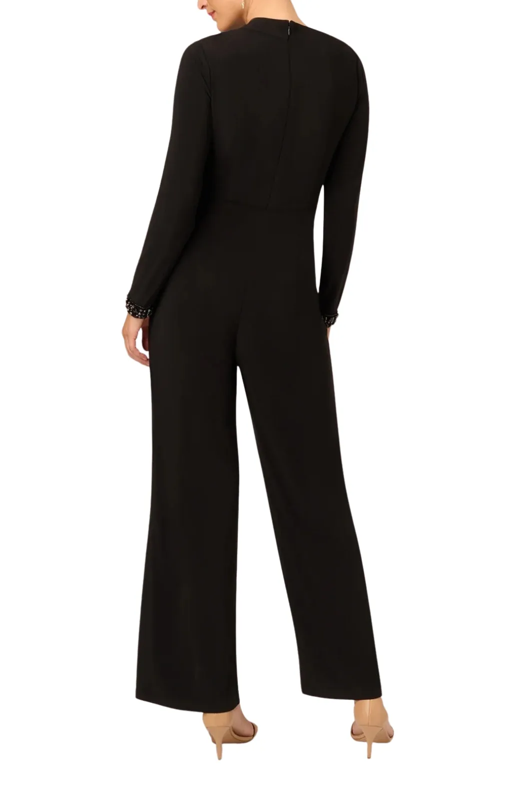 Adrianna Papell jersey asymmetric neck jumpsuit