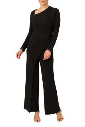 Adrianna Papell jersey asymmetric neck jumpsuit