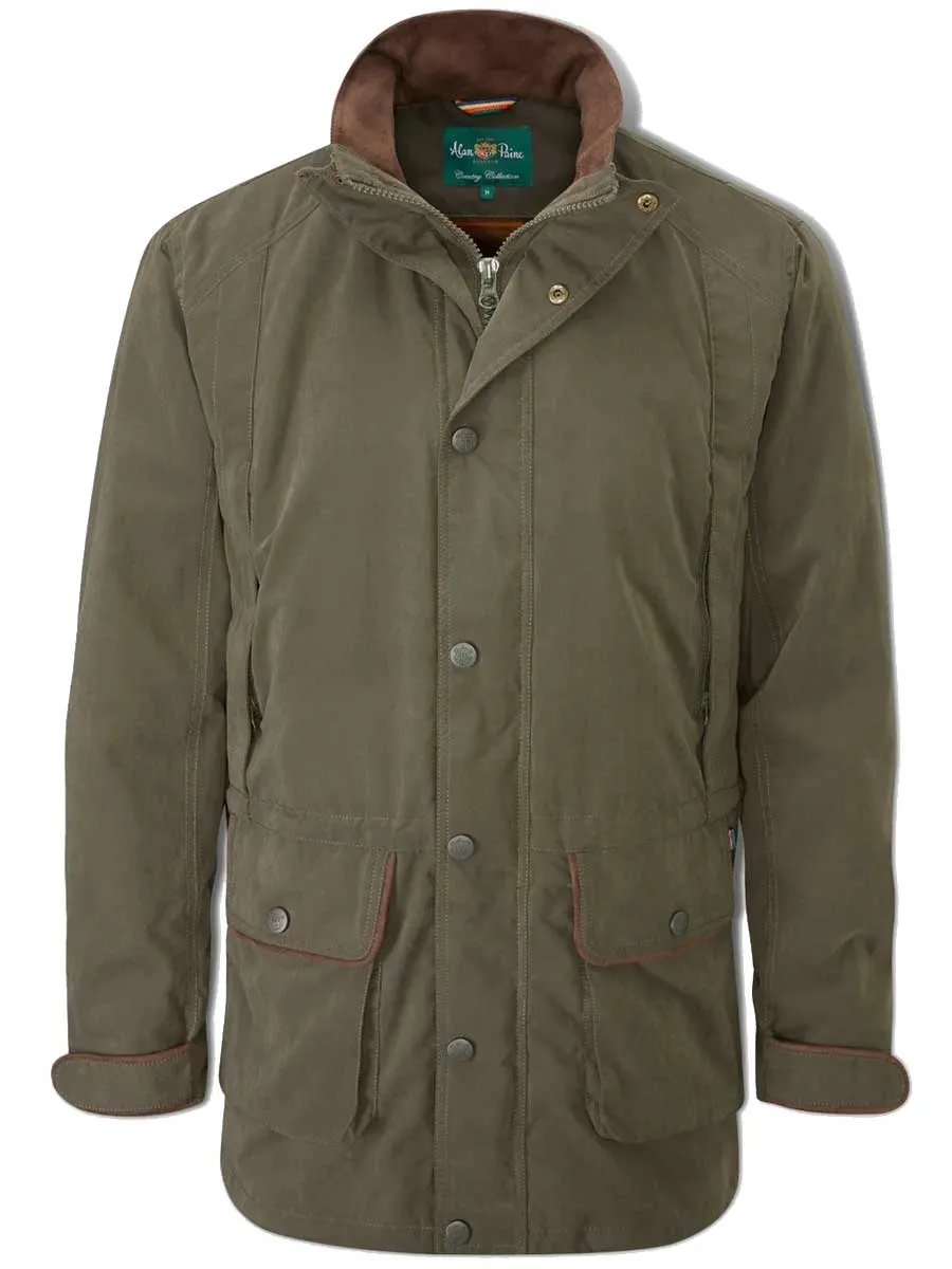 ALAN PAINE Milwood Mens Waterproof Shooting Coat - Olive