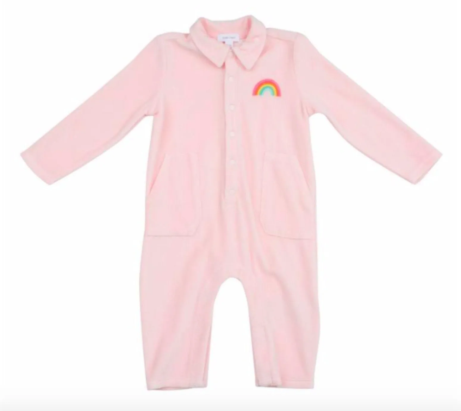 Angel Dear Baby Girls Pink Velour Jumpsuit