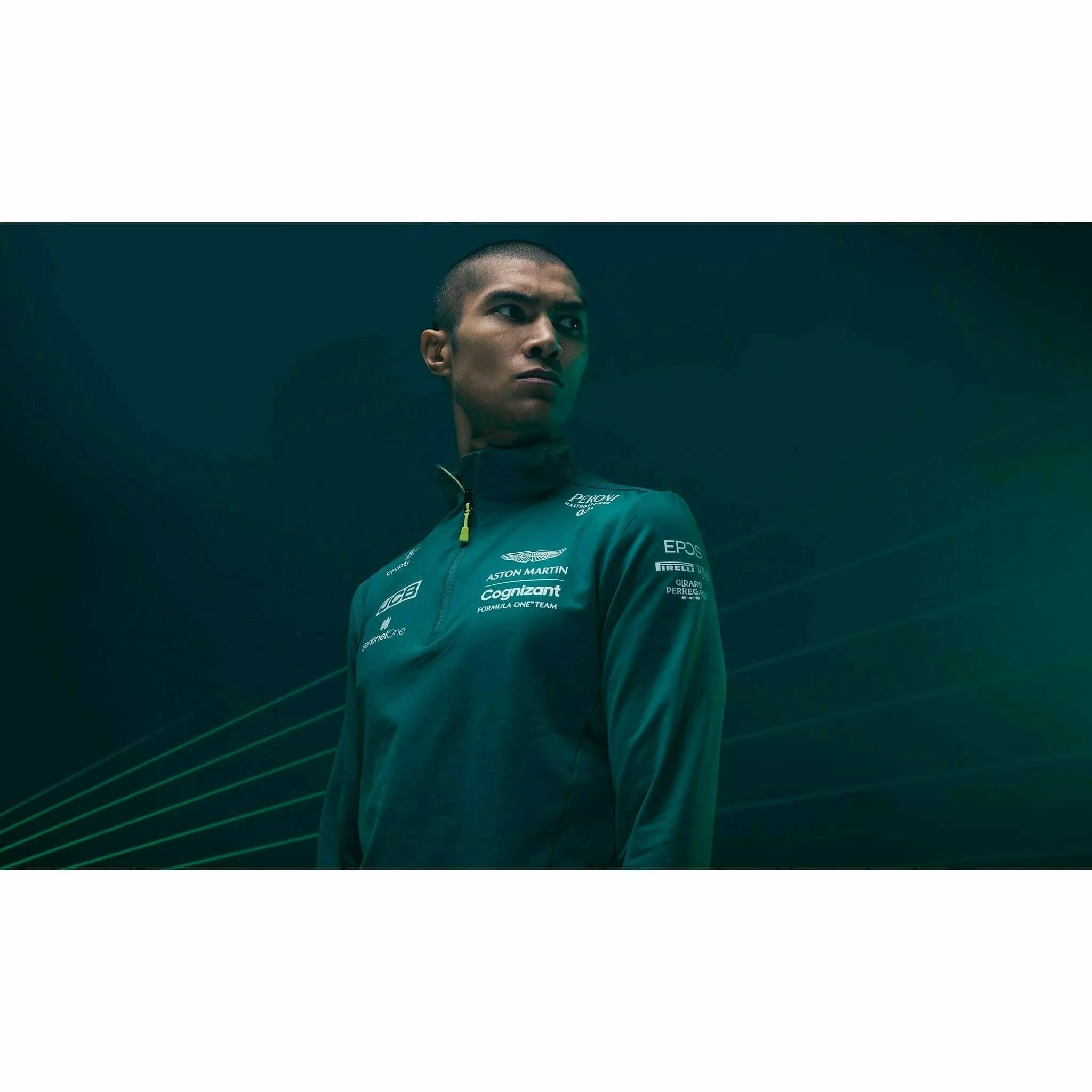 Aston Martin Cognizant F1 Men's Team Mid Layer Jacket- Green