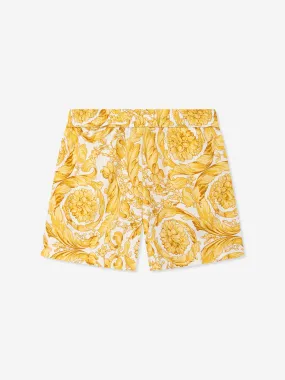 Baby Barocco Print Shorts in Gold