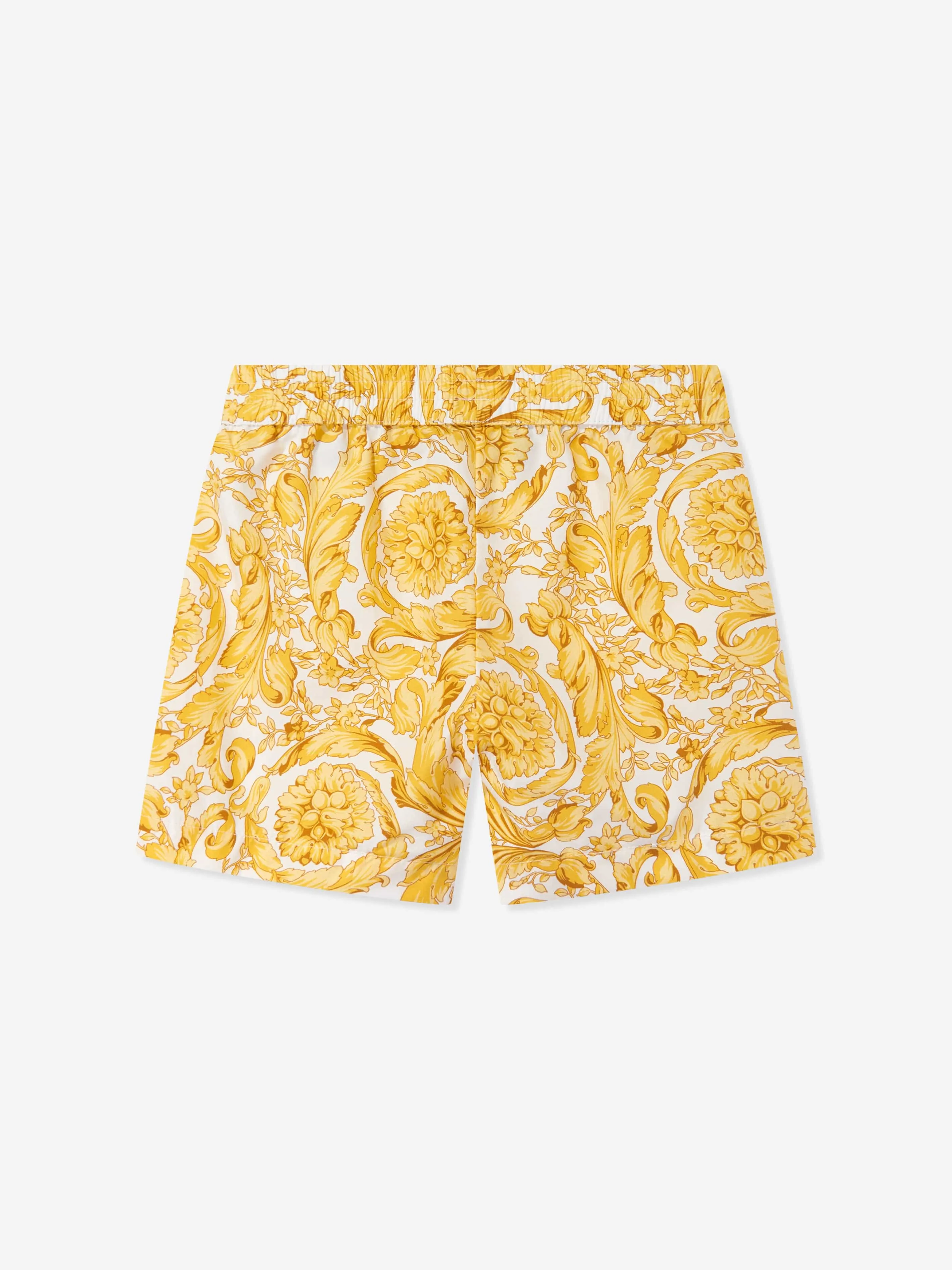 Baby Barocco Print Shorts in Gold