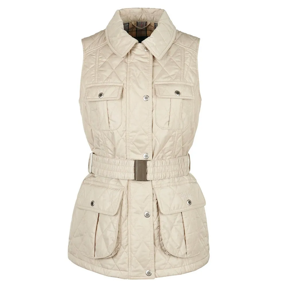 Barbour Belted Defence Gilet In Light Sand/Dress