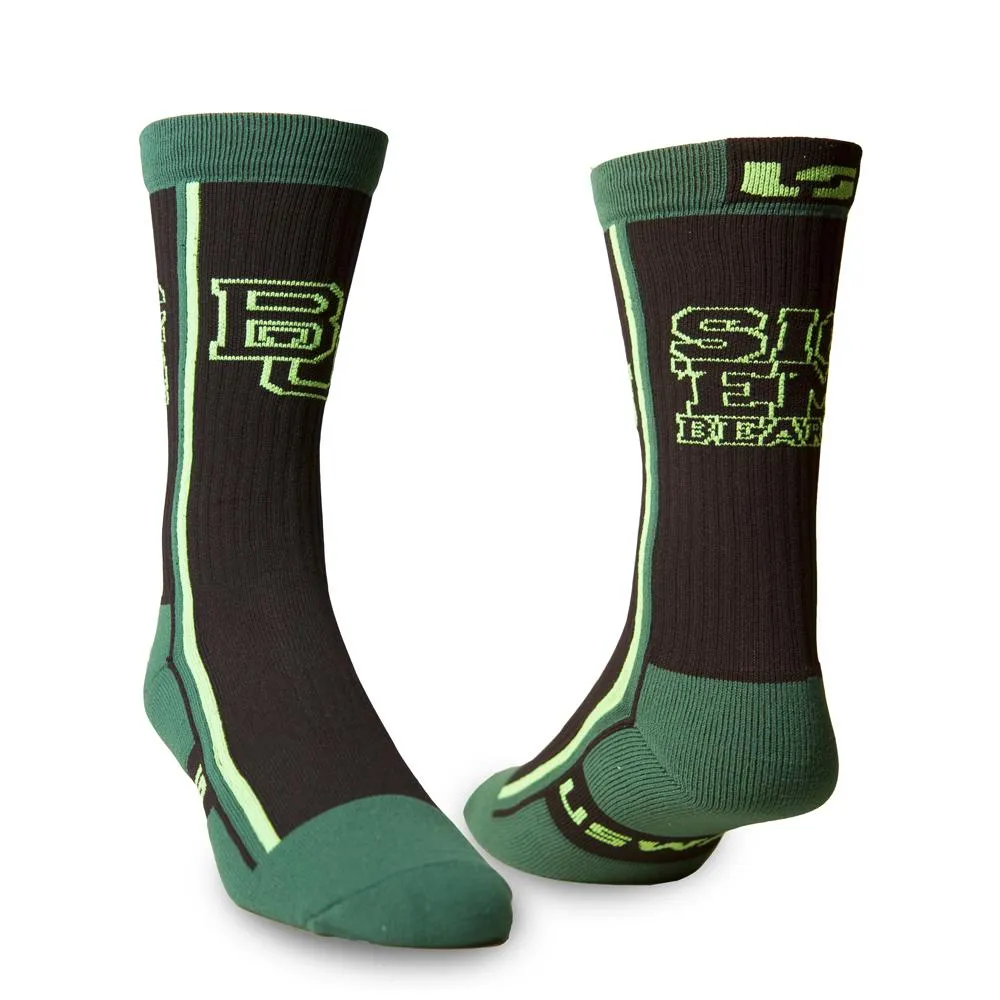 Baylor Bears Uswag Green Black & Neon Green Moisture Wicking Crew Socks