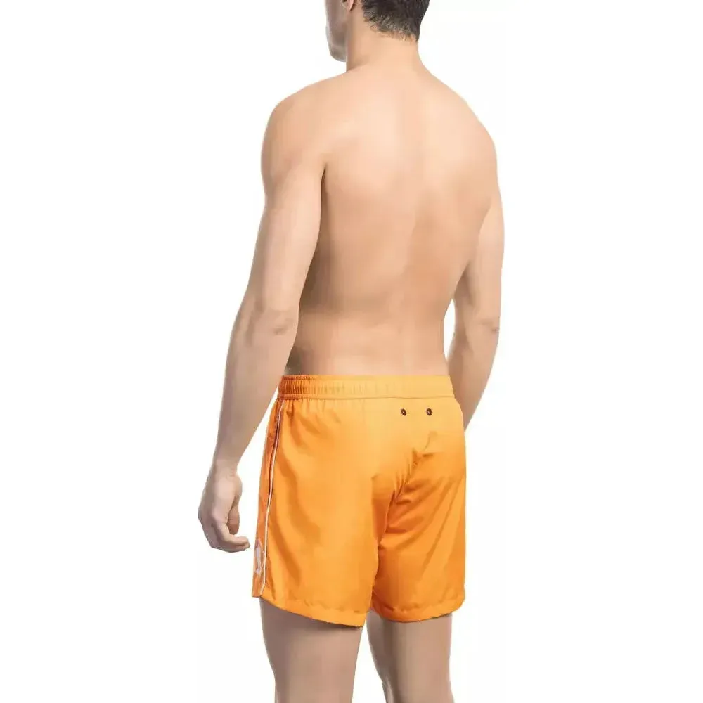 Bikkembergs Orange Polyester Mens Swim Short