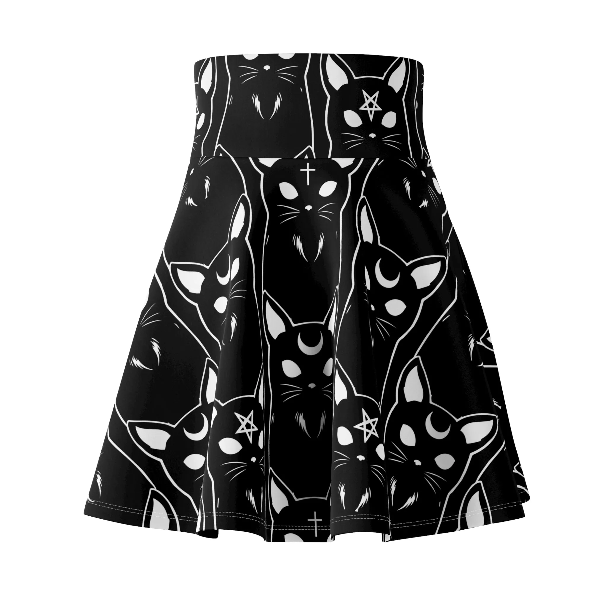 Black Cat Witchy Skater Skirt