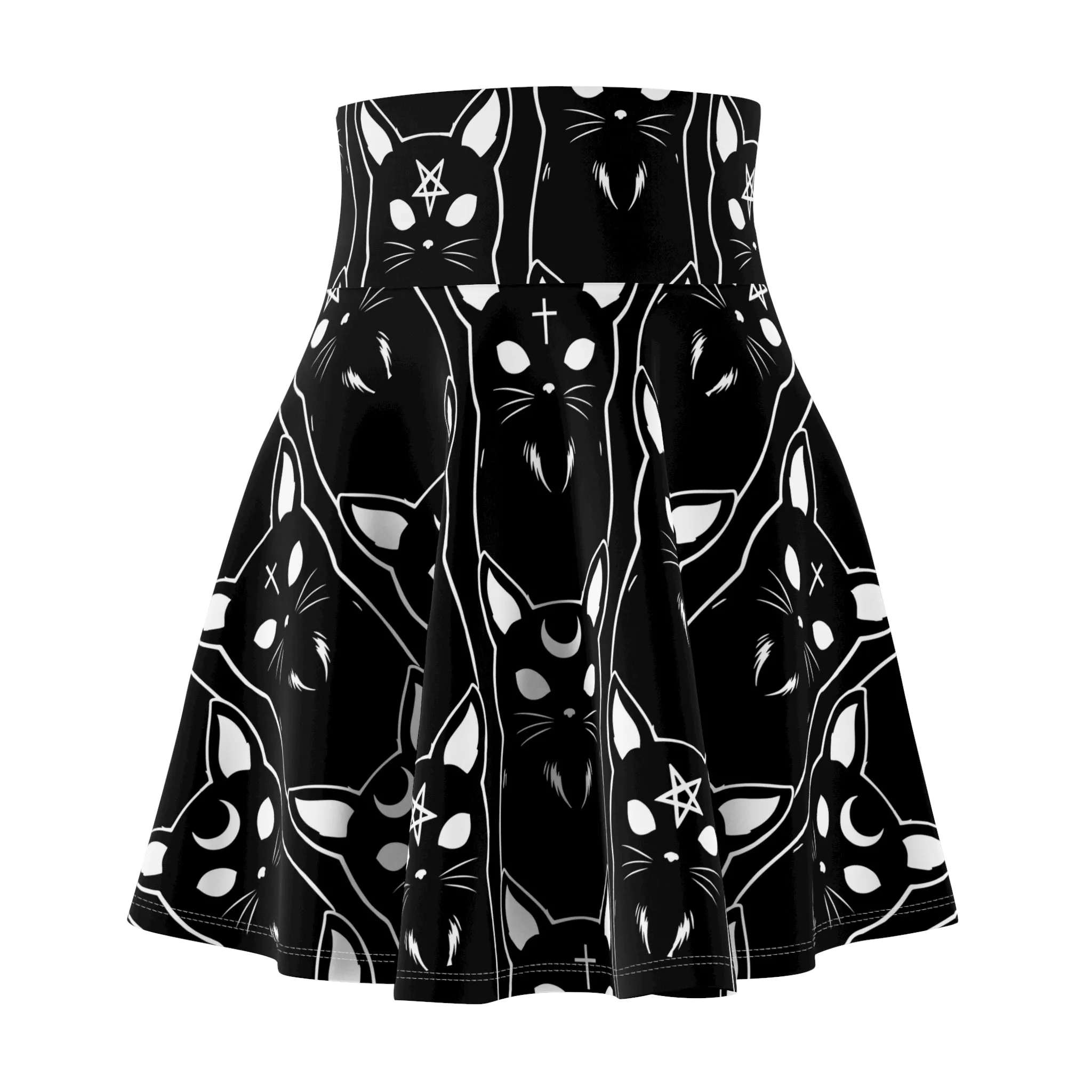 Black Cat Witchy Skater Skirt