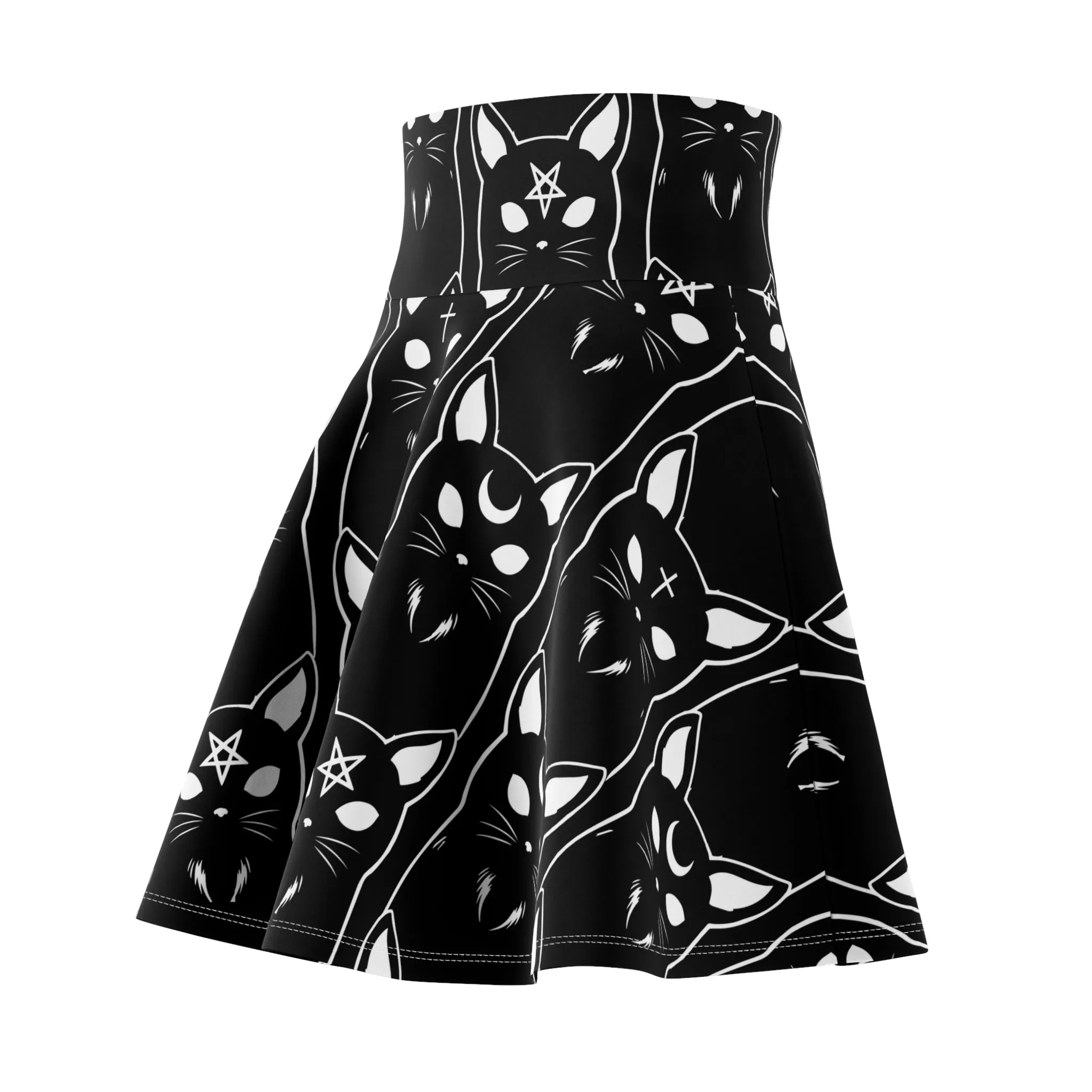 Black Cat Witchy Skater Skirt