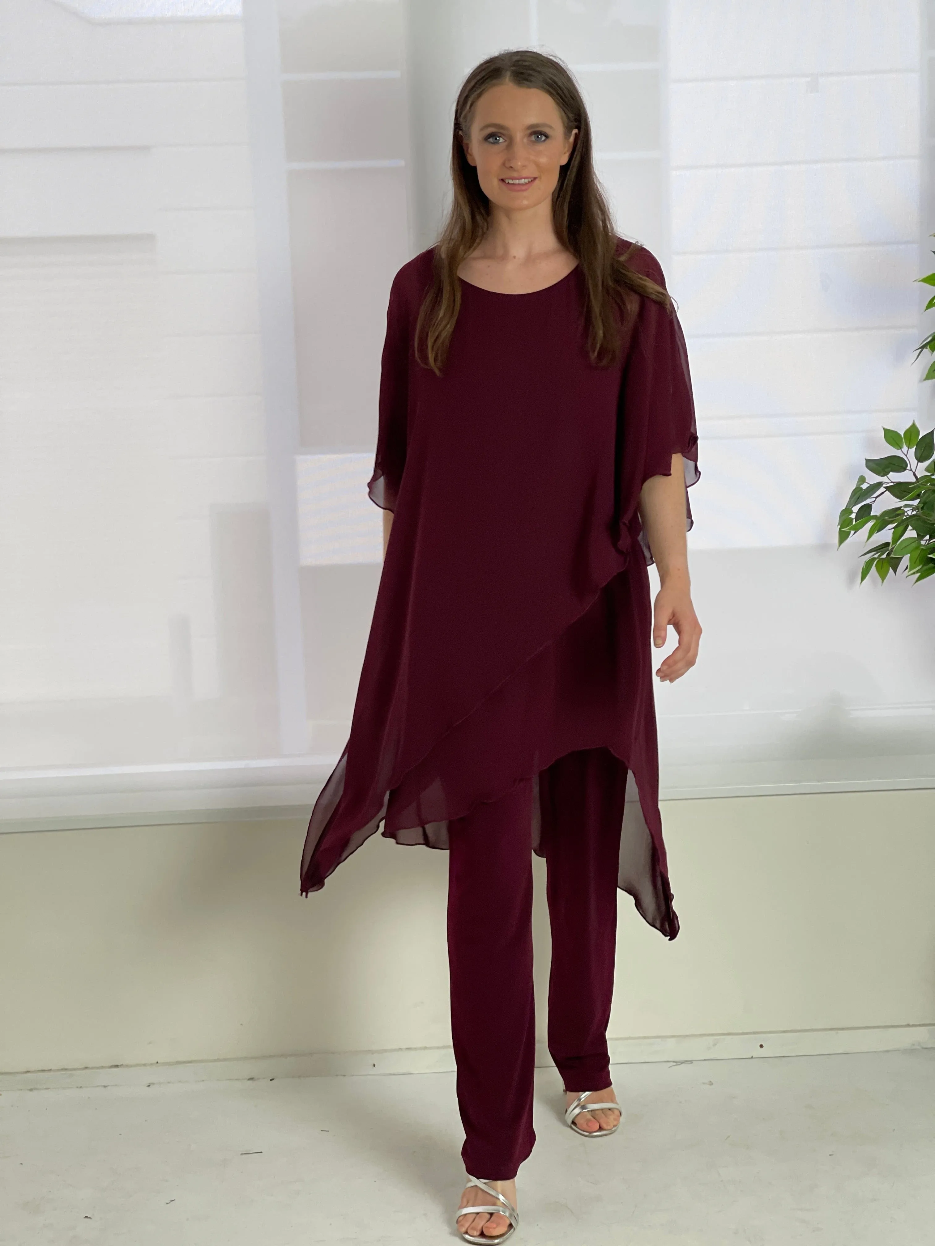 Cara Burgundy Elegant Jumpsuit