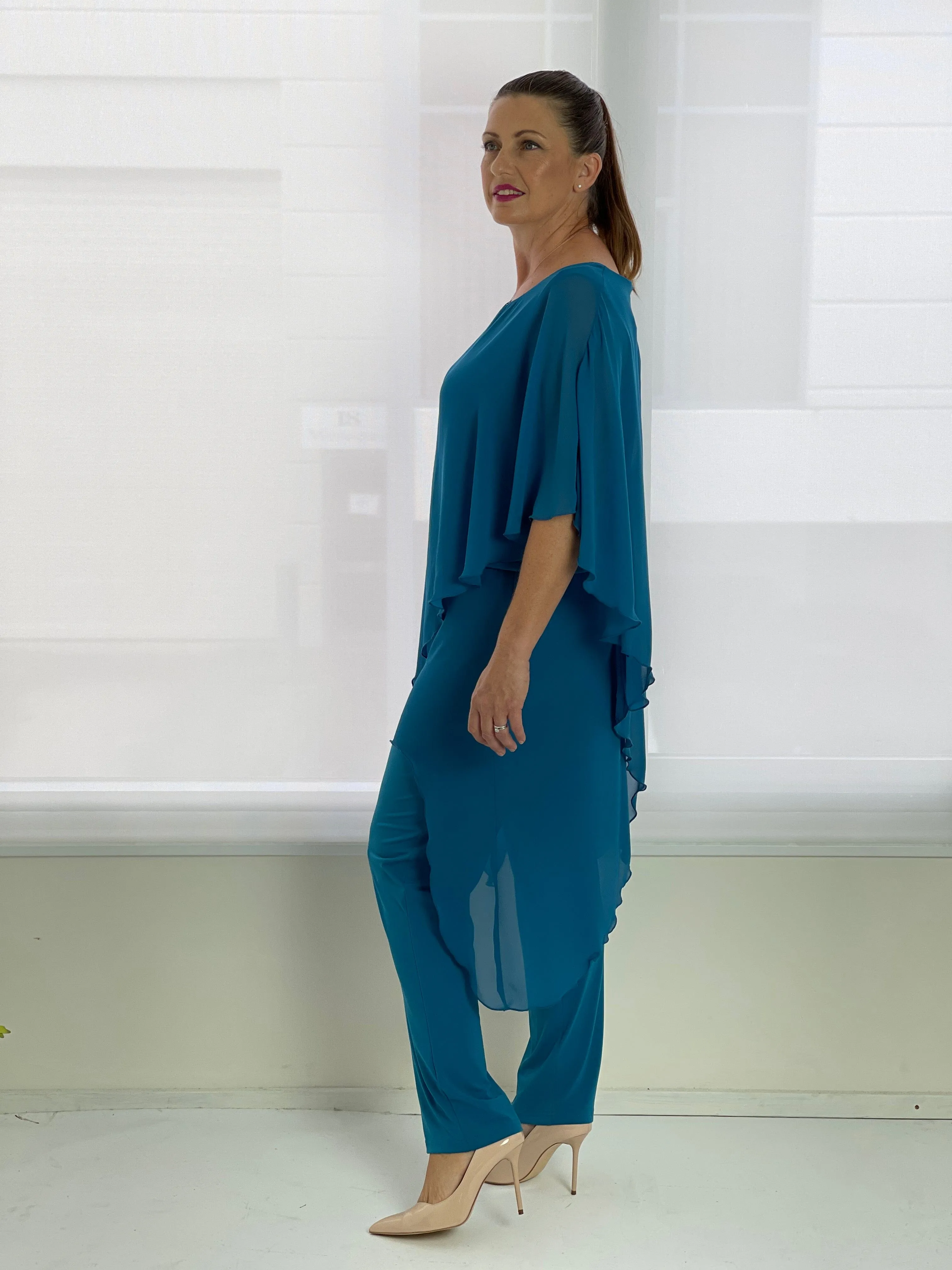 Cara Teal Elegant Jumpsuit