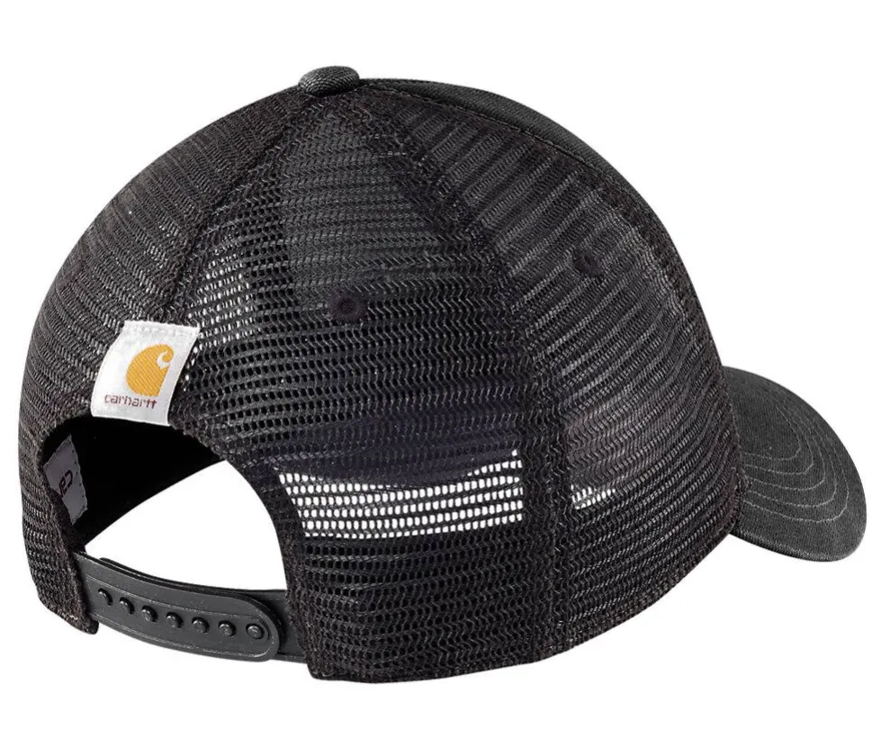 Carhartt Canvas Mesh-Back Logo Graphic Cap | Black, Fire Red