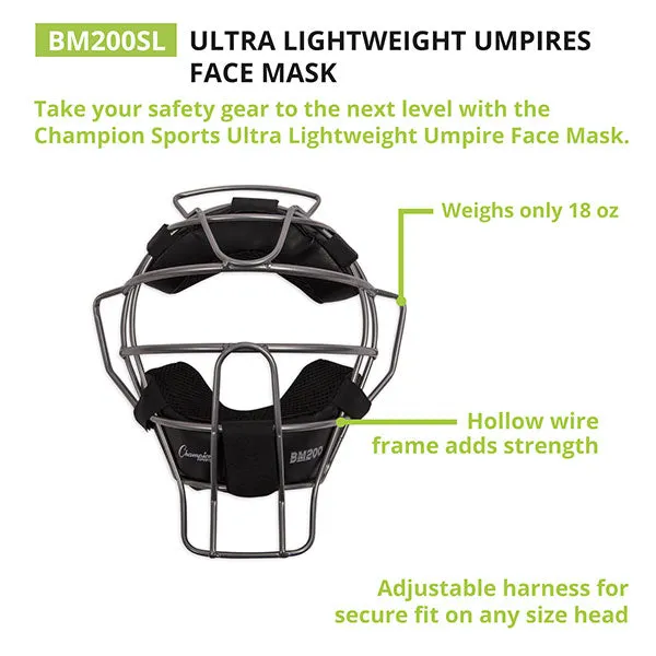 Champion Sports ULTRA LIGHTWEIGHT UMPIRE FACE MASK-C-BM200SL