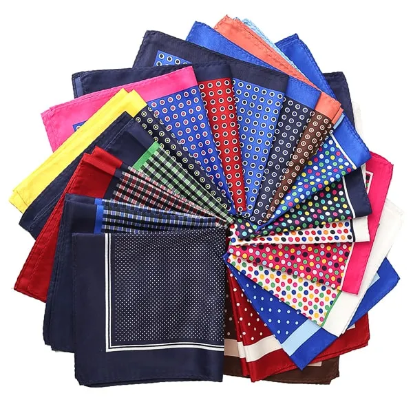 Classy Men Blue Colorful Dot Pocket Square