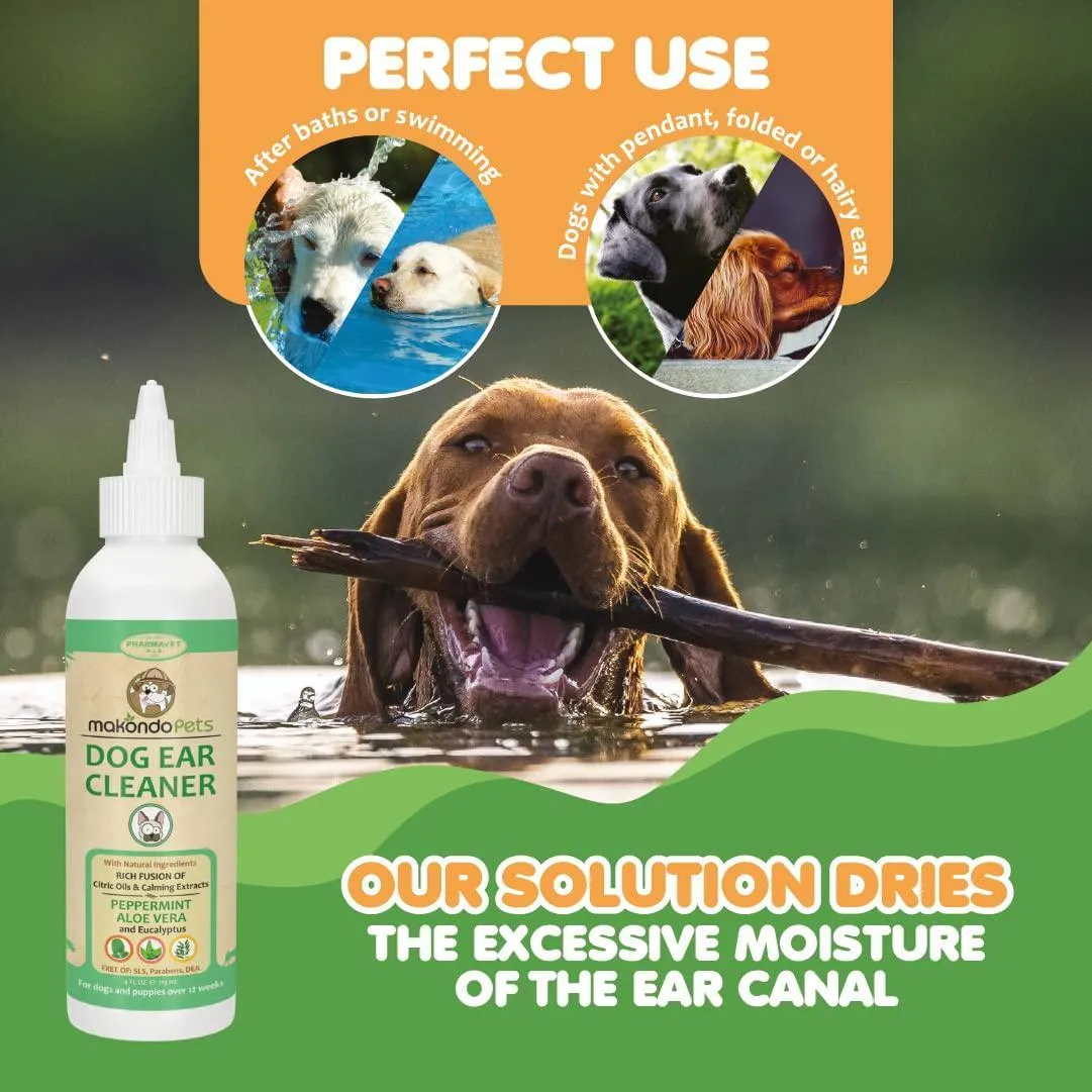 Dog Ear Cleaner Solution with Peppermint. Our Ear Cleaner for Dogs Helps to