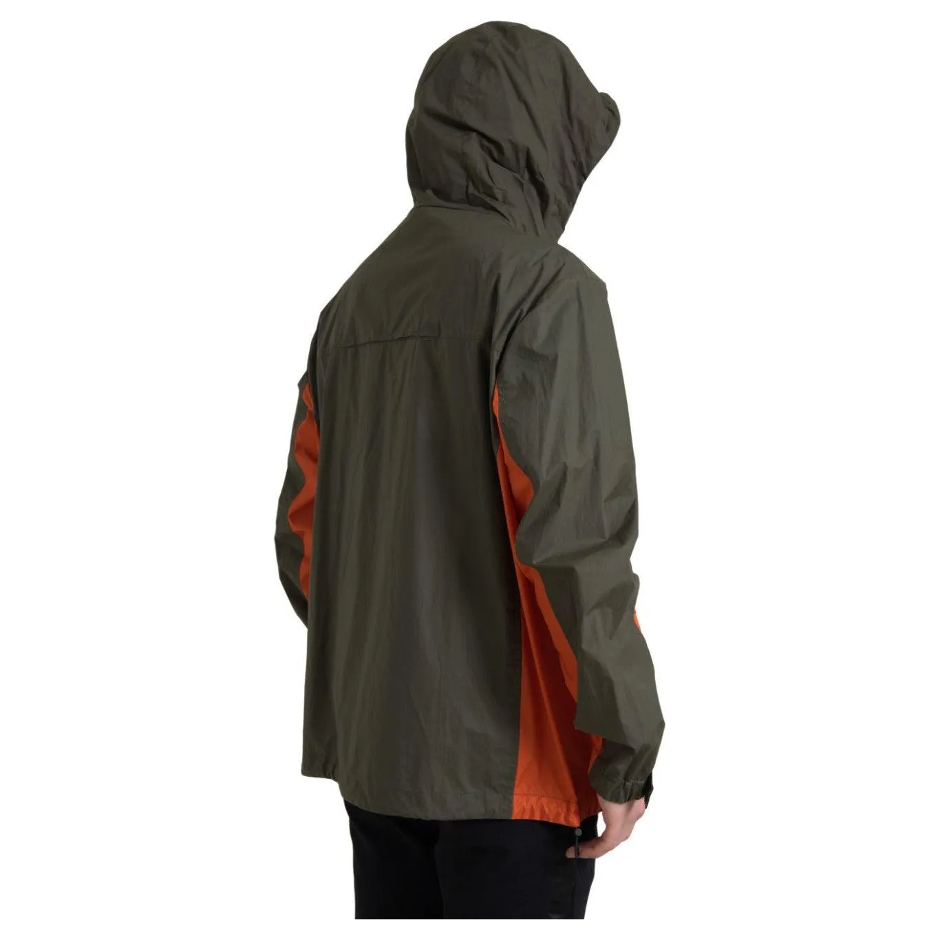 Dolce & Gabbana Elegant Hooded Full Zip Jacket in Green and Orange