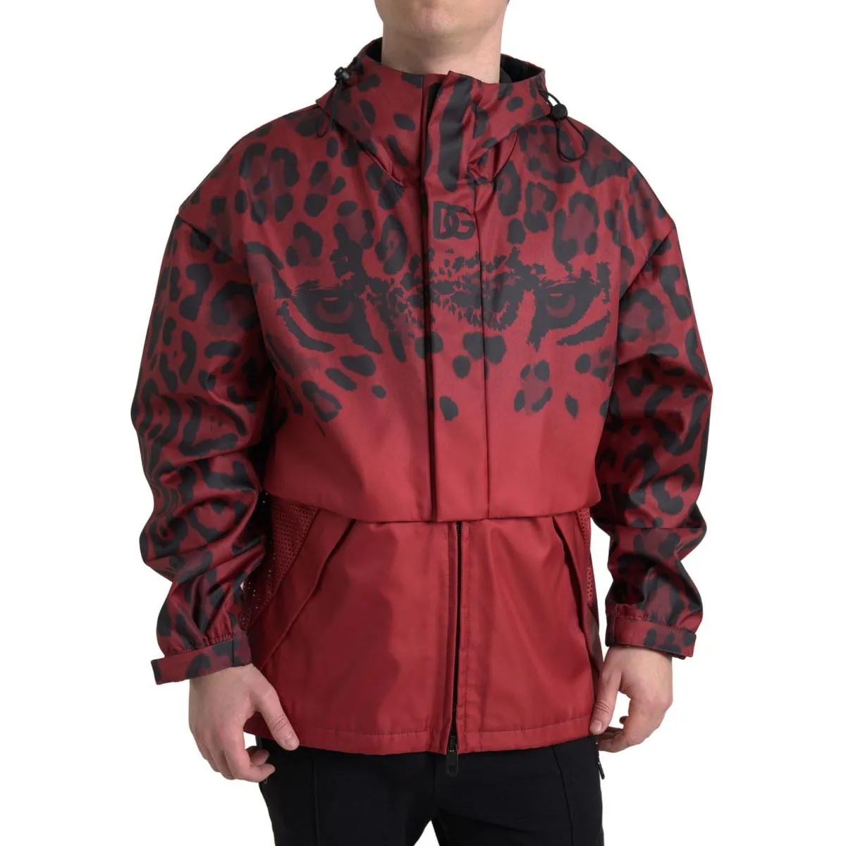 Dolce & Gabbana Radiant Red Leopard Print Hooded Jacket