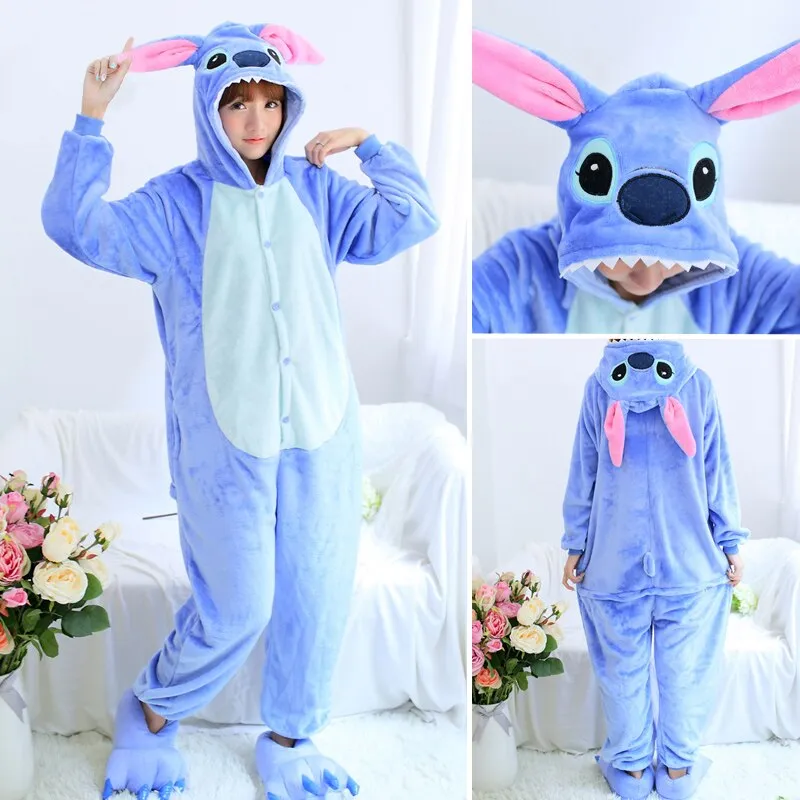 Dragon Onesie Adult Animal Unicorn Pajamas Suit Warm Soft Stitch Sleepwear Onepiece Winter Jumpsuit Pijama Cosplay