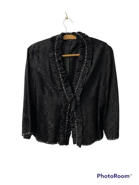 East Silk Mix Jacket Ruffled and Sequin Detail Size12