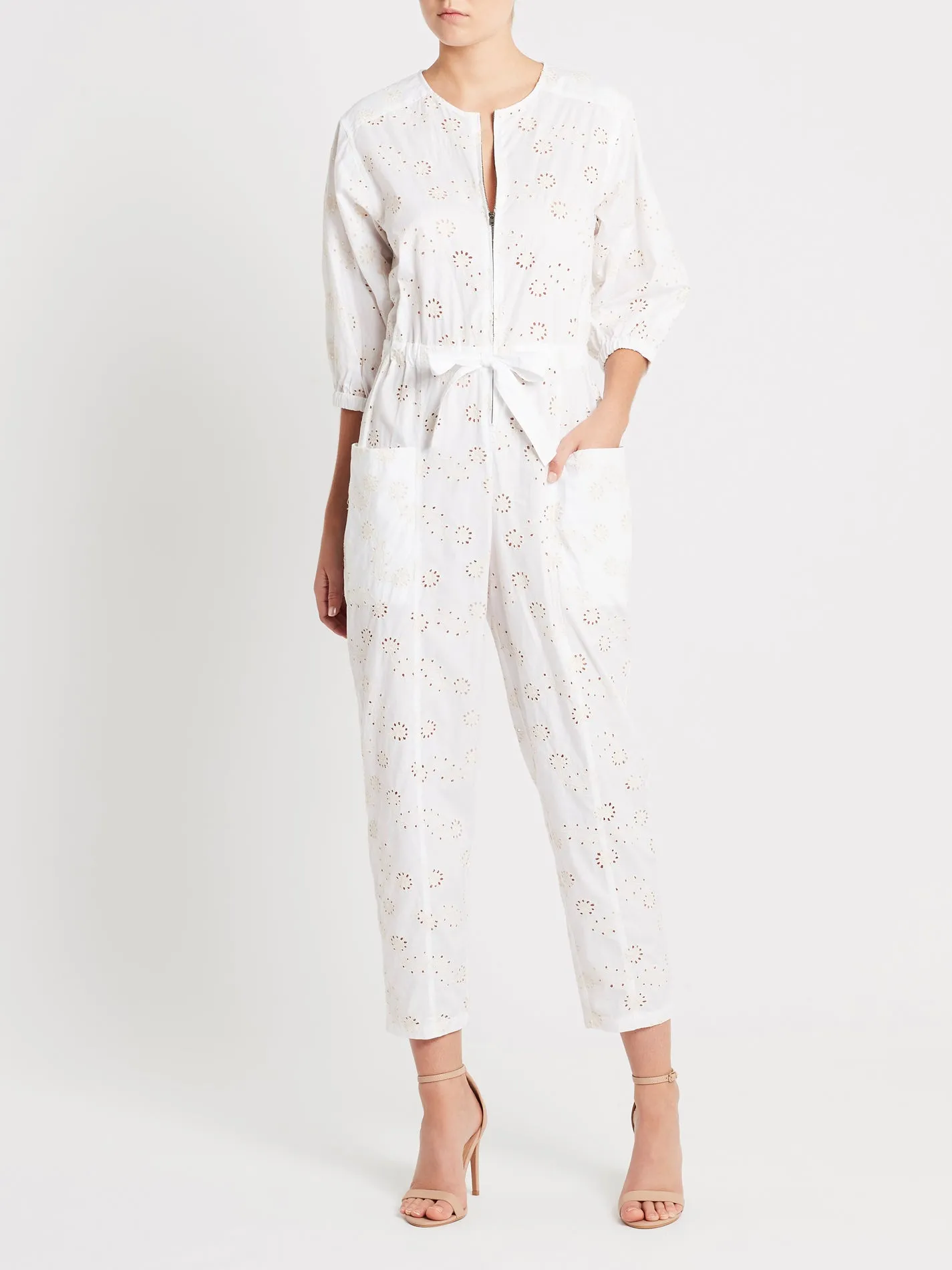 Eyelet Poplin Jumpsuit