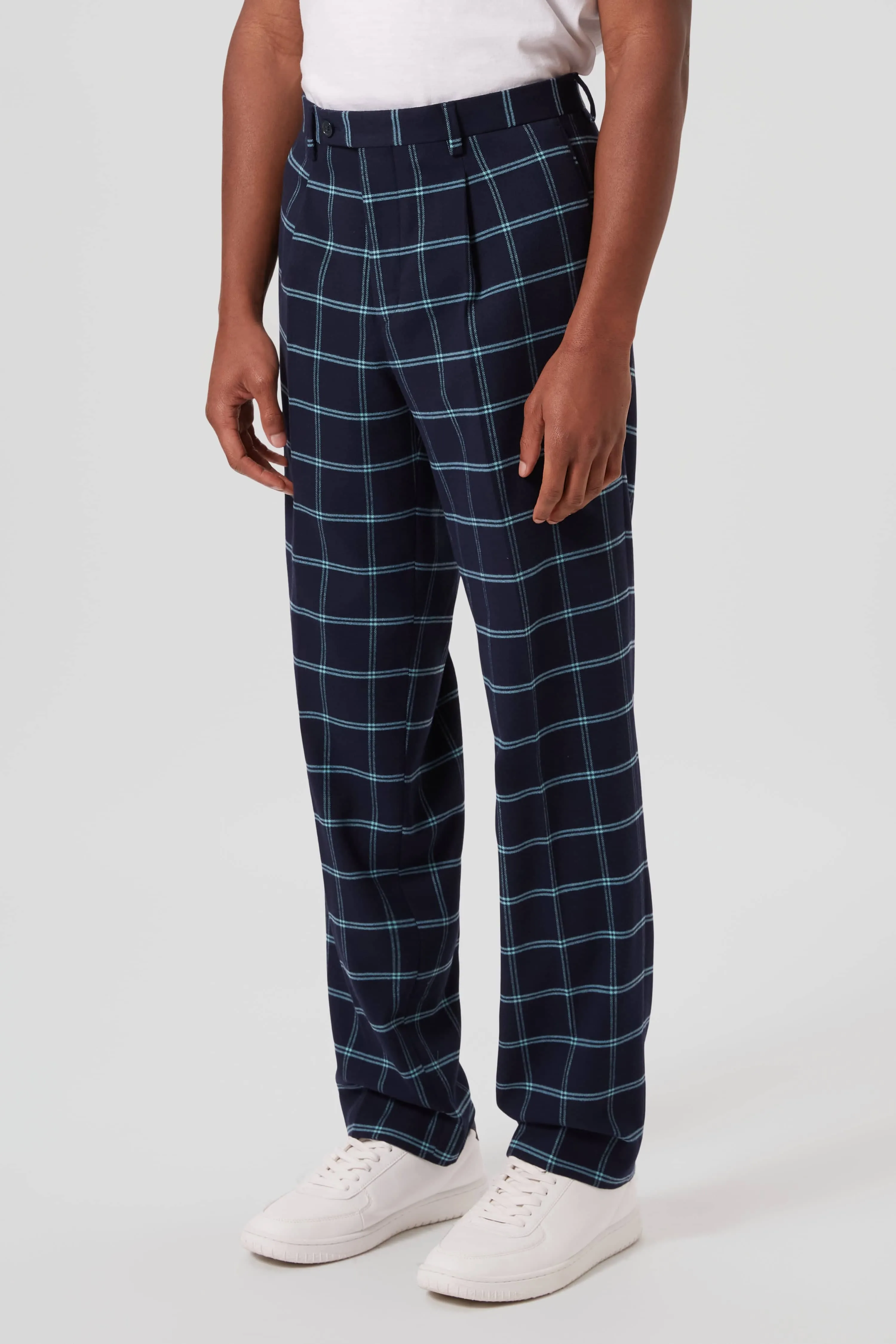 Fabien Oversized Blue Check Trousers - ARCHIVE