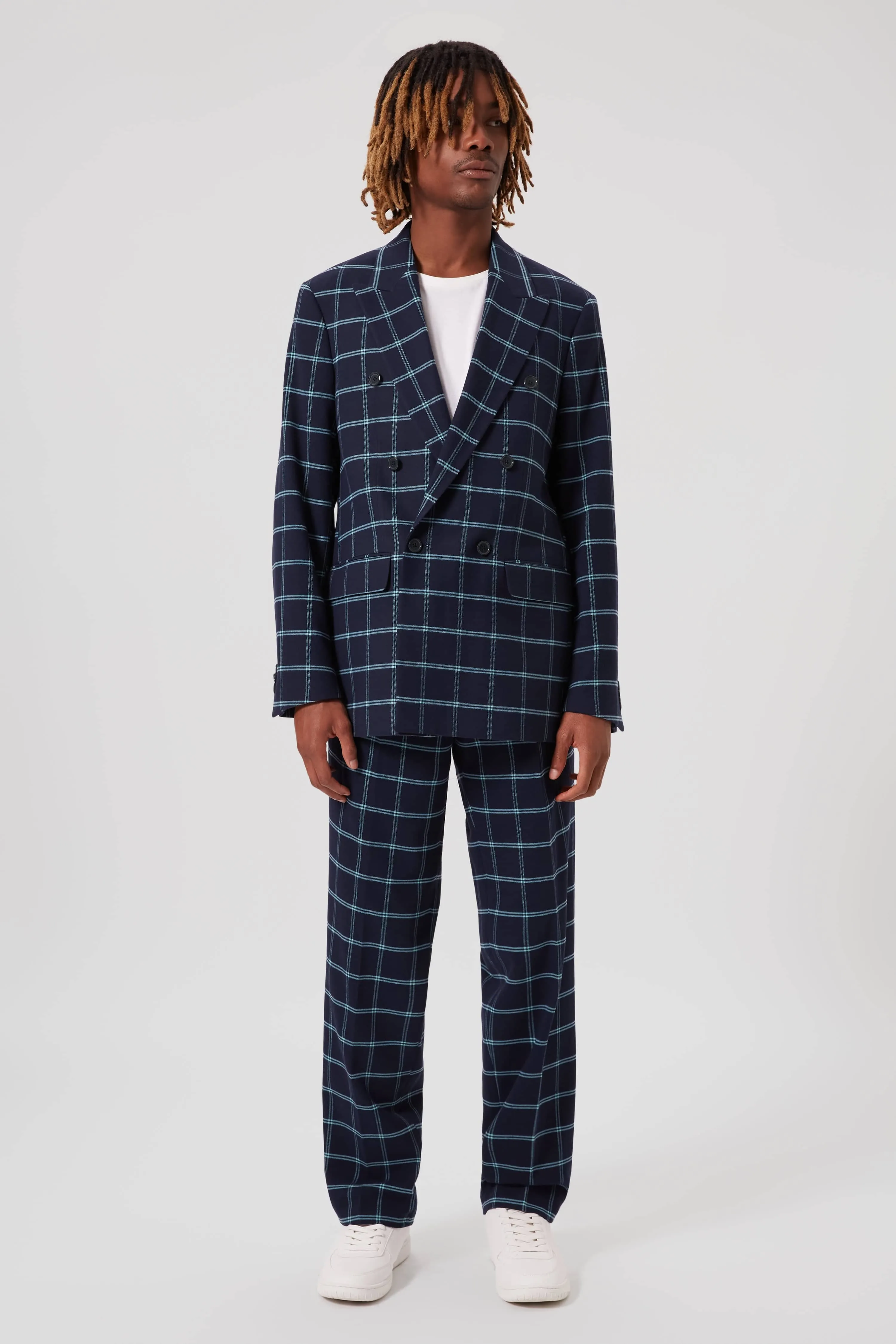 Fabien Oversized Blue Check Trousers - ARCHIVE