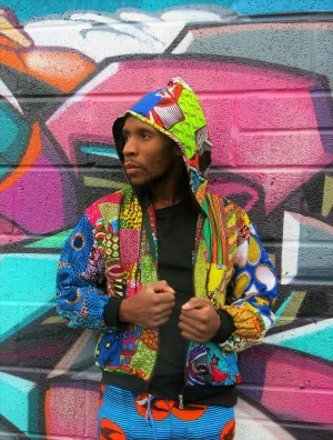 Festival Hippie African Print Unisex Jacket, Sustainable Clothing