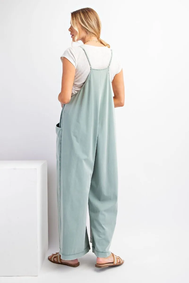 Free Spirit Wide Leg Jumpsuit - Dusty Blue