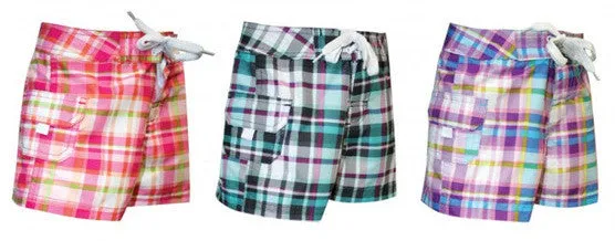 girl's plaid board shorts - sizes s-xl(4-6x) Case of 36