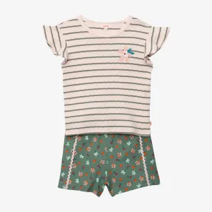 Girl's striped shorty pajama set