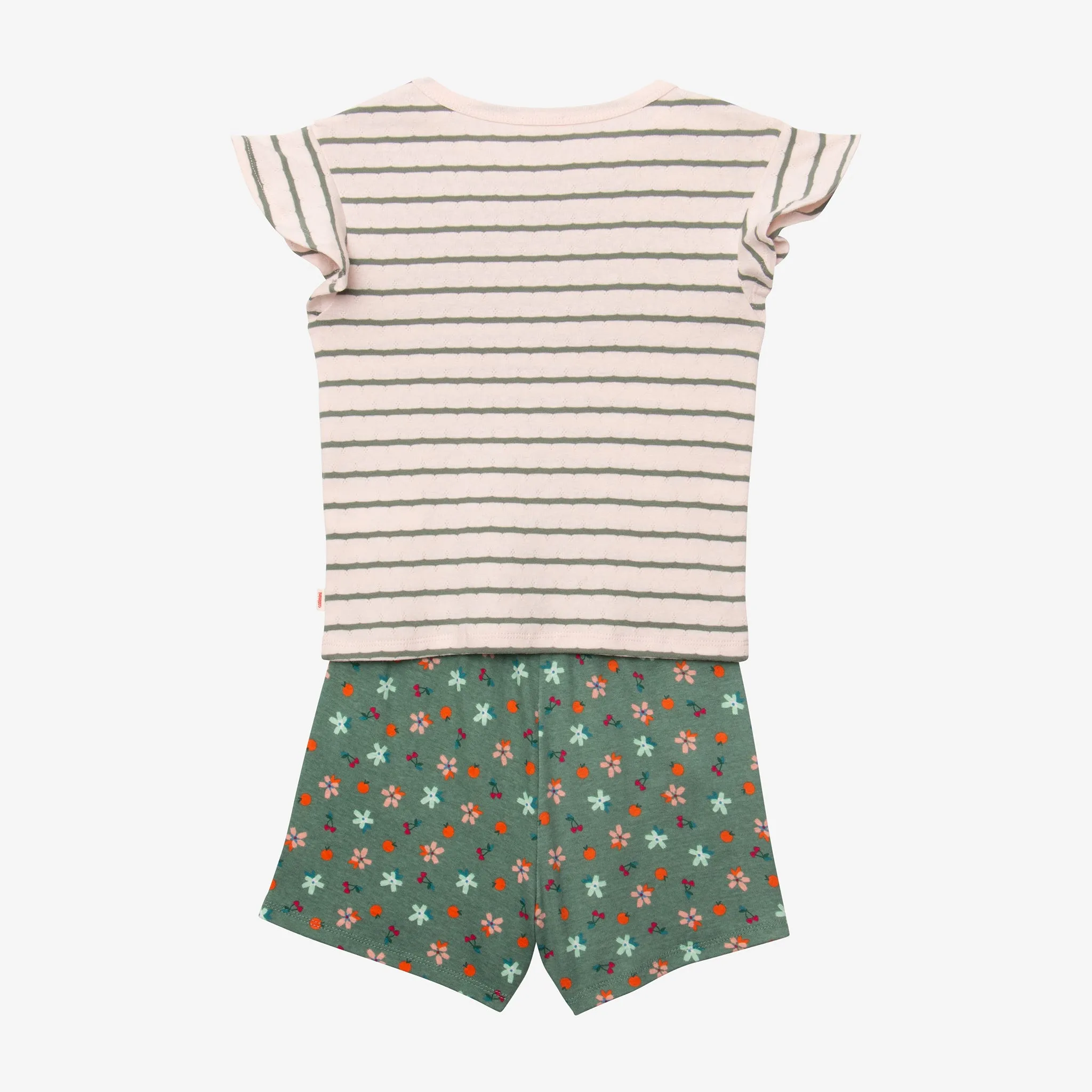 Girl's striped shorty pajama set