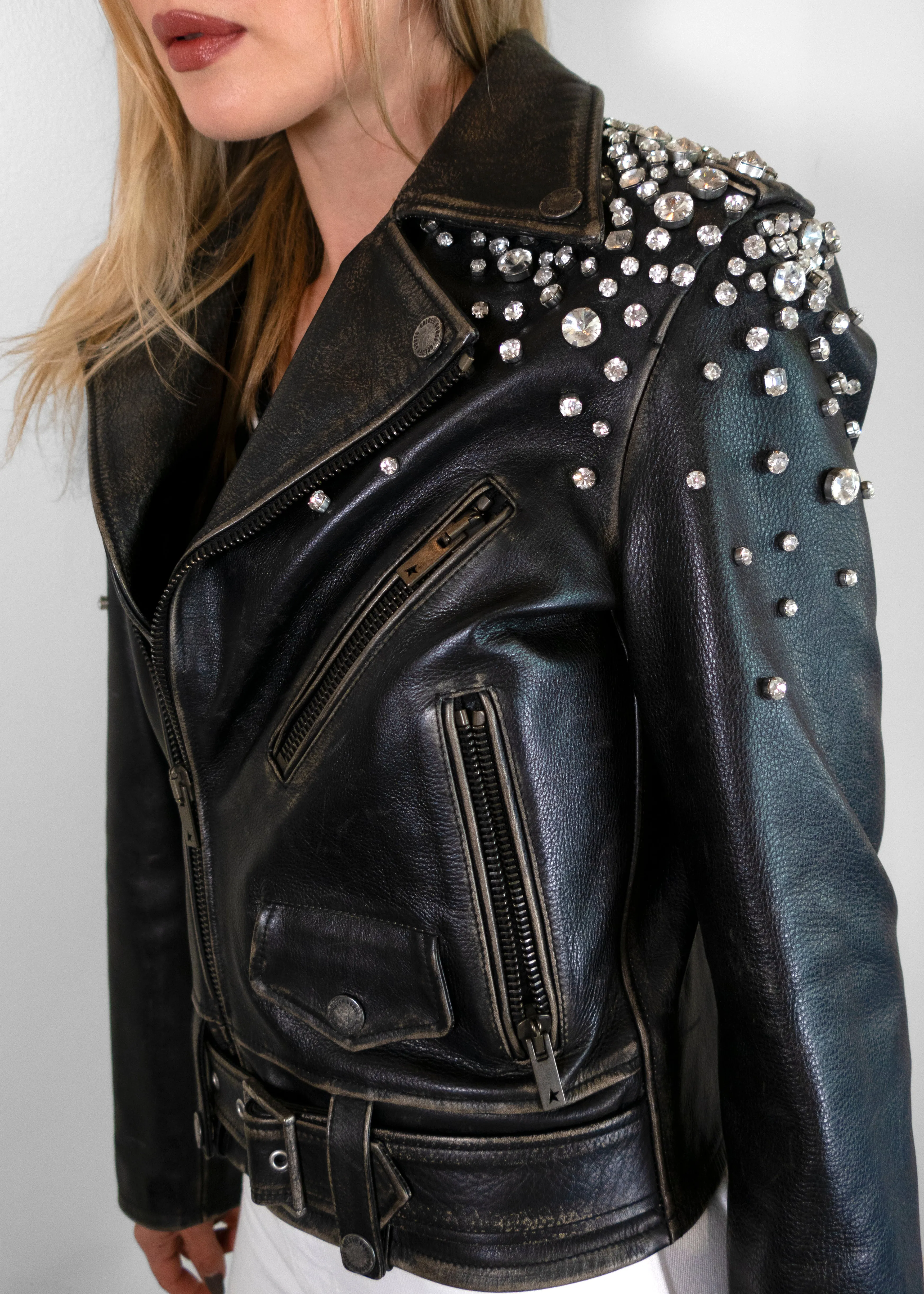 Golden Goose Leather Biker Jacket