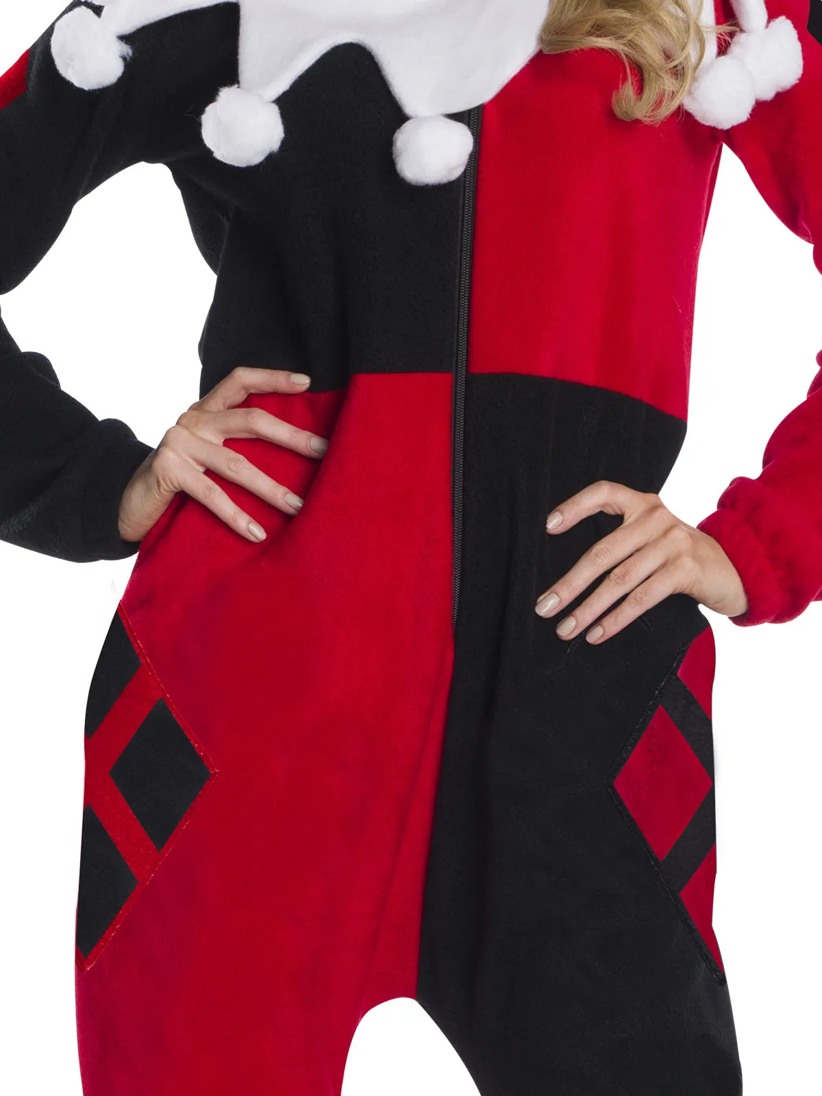 HARLEY QUINN ONESIE JUMPSUIT, ADULT