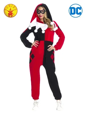 HARLEY QUINN ONESIE JUMPSUIT, ADULT