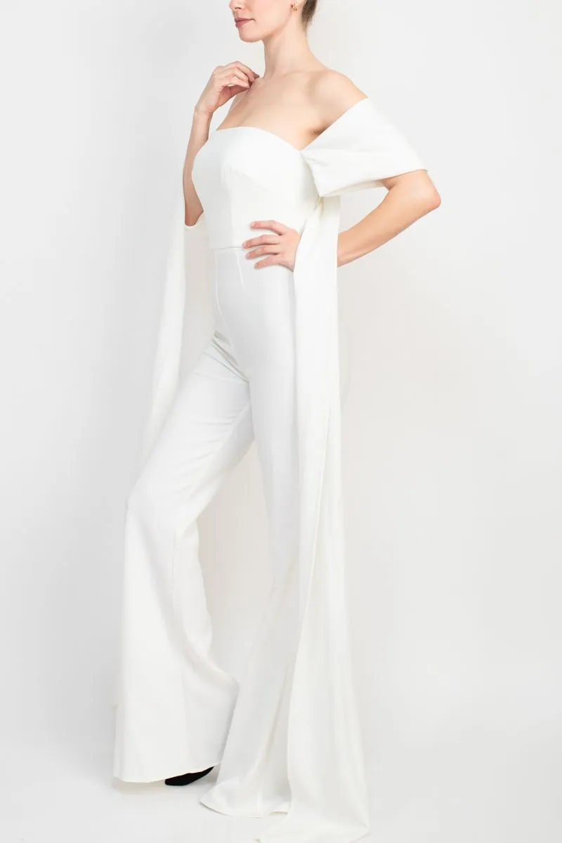 Jovani off the shoulder scuba crepe prom jumpsuit