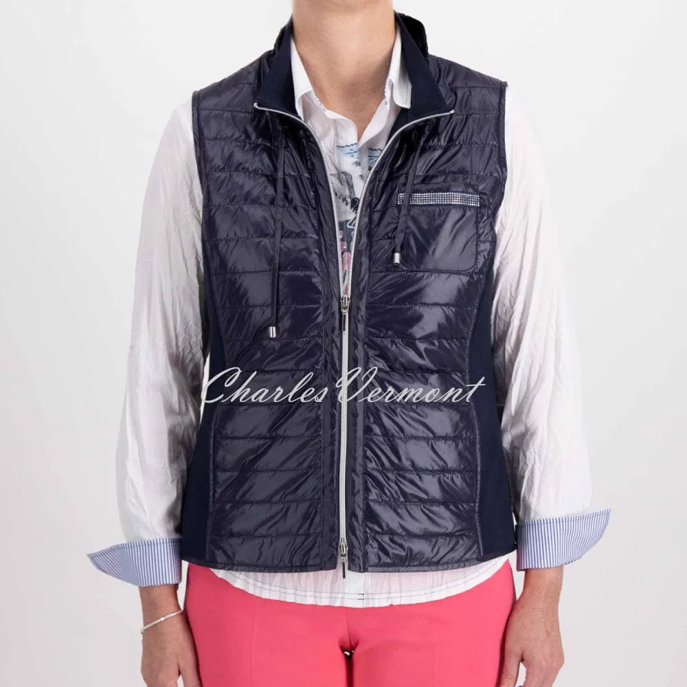 Just White Lightly Padded Gilet - Style J4120 (Navy)