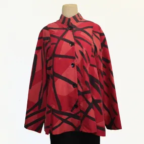 Kay Chapman Shirt, Pleated, Graffiti, Red/Orange/Black, M/L