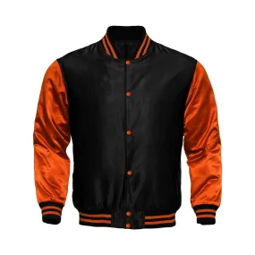 Kids Satin Jacket Black/Orange