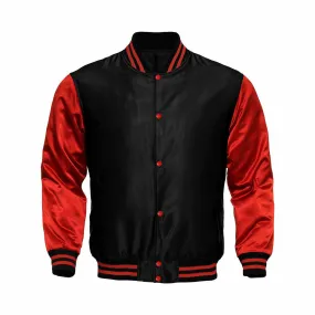 Kids Satin Jacket Black/Red