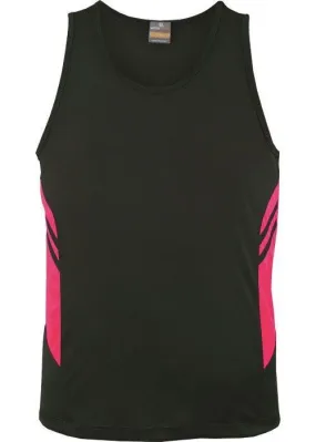 Kids Tasman Singlet Slate/Neon Pink