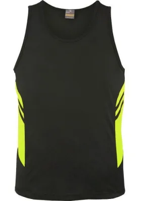 Kids Tasman Singlet Slate/Neon Yellow