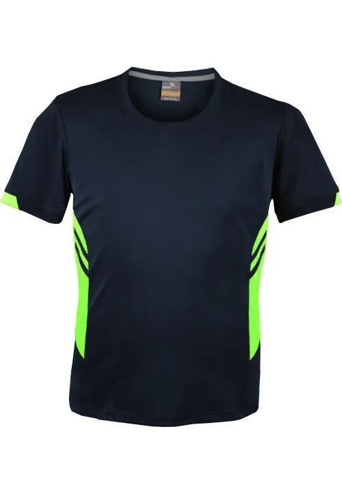 Kids Tasman Tee Navy/Neon Green