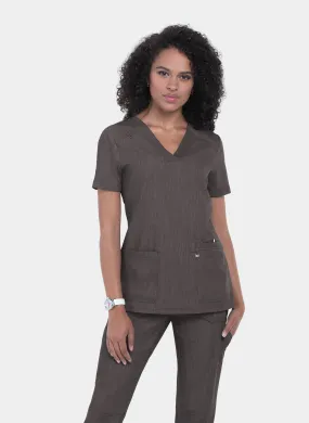 Koi Next Gen Hustle And Heart Scrub Top - Heather Grey