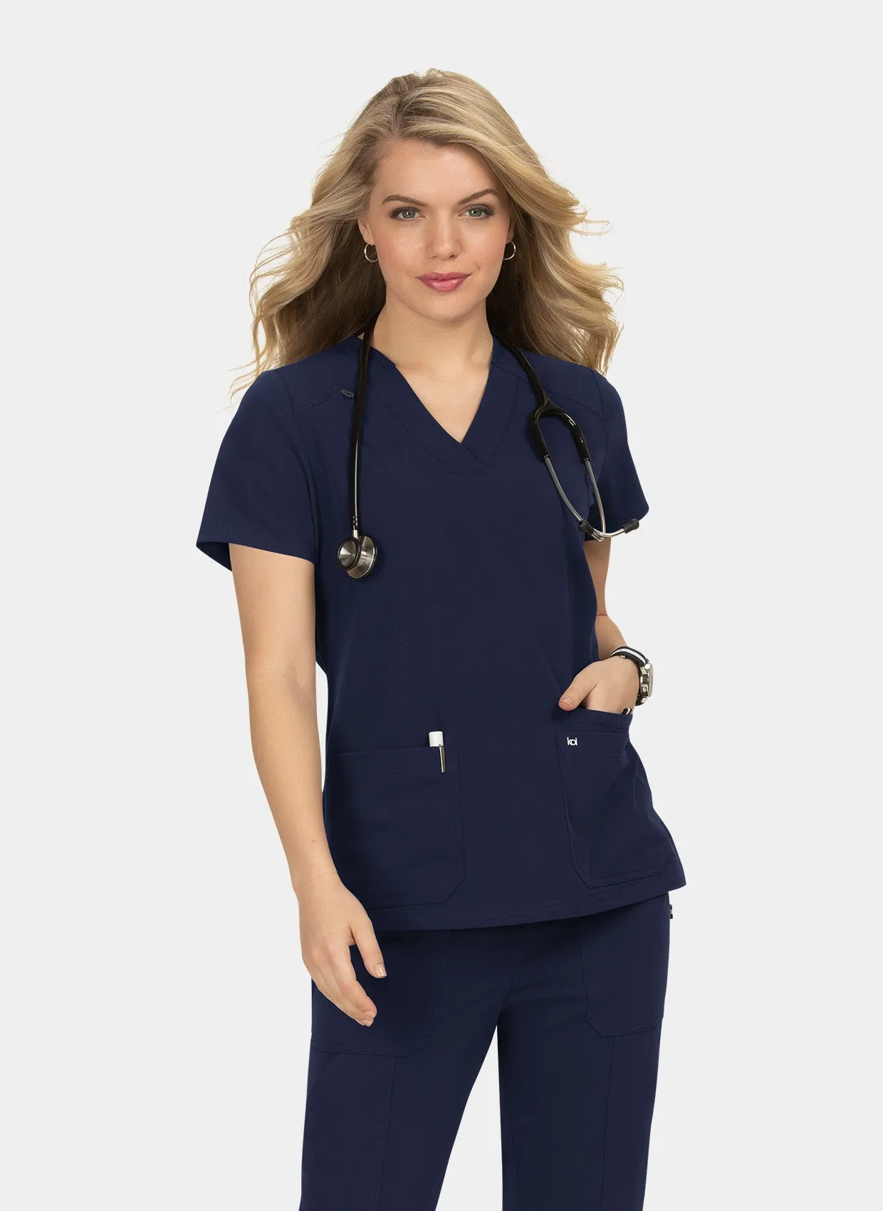 Koi Next Gen Hustle And Heart Scrub Top - Navy