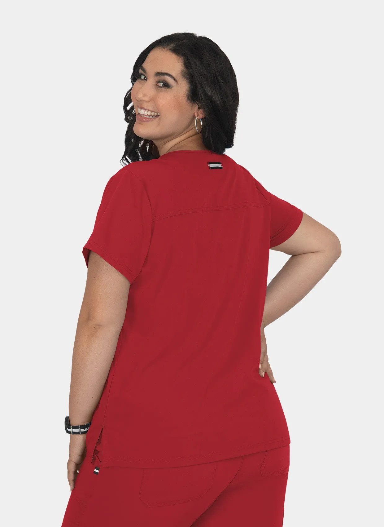 Koi Next Gen Hustle And Heart Scrub Top - Ruby