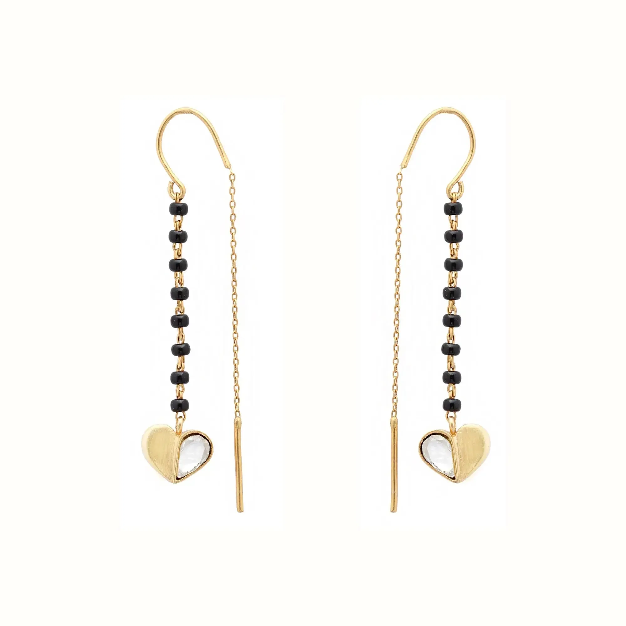 Kundan Heart Mangalsutra Earring